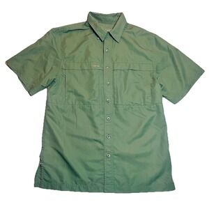 GameGuard Fishing Shirt Mens Md Green Short Sleeve Vented Performance Outdoor